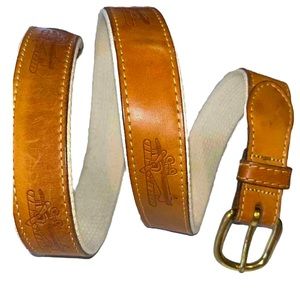 Skippers Airplanes BELT leather Canvas Military Army Aviation Brass Buckle Sz 40